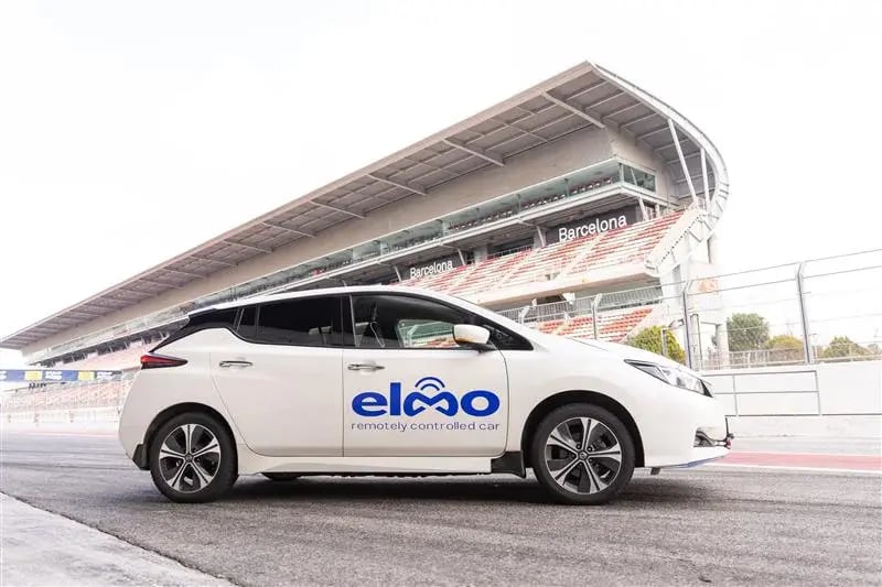Elmo sets 157 km/h remote driving record at F1 Circuit Barcelona with street-legal Nissan Leaf over live commercial mobile network