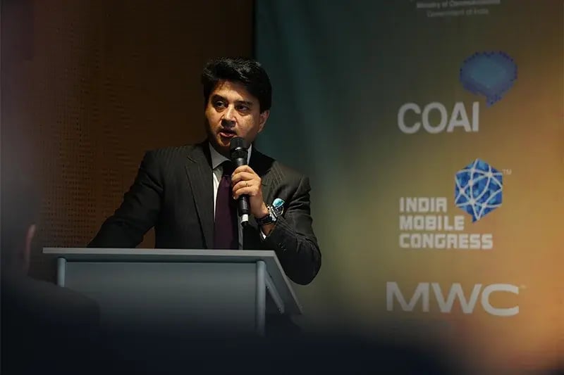 Indian Minister for Communications Jyotiraditya M. Scindia Announces 10th Edition of India Mobile Congress 2026 at MWC Barcelona