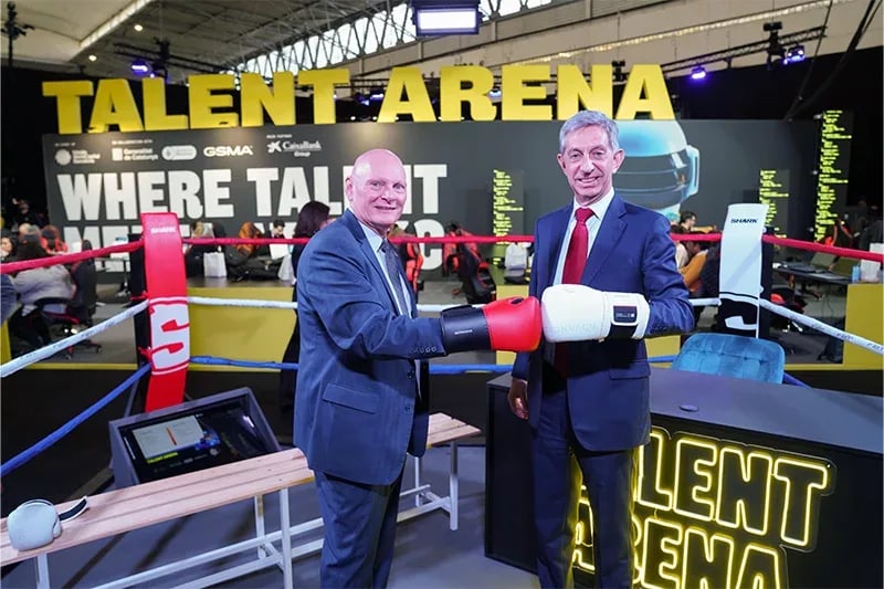 John Hoffman and Francesc Fajula inaugurate Talent Arena, MWC Barcelona's new digital talent space